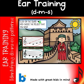 Preview of Lunar New Year Ear training Do-Mi-So Melodies Digital  Task Cards in Boom Cards™