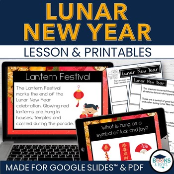Preview of Lunar New Year Lesson & Printable Worksheets - Chinese New Year - Google Slides