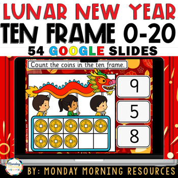 Preview of Lunar New Year Math Activity - Counting 0-20 Ten Frame Google Slides