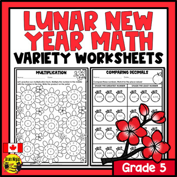 Preview of Lunar New Year Math Worksheets | Numbers to 1 000 000