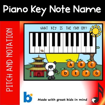 Preview of Lunar New Year Music  Piano Key Name Digital Task Cards on Boom Cards™