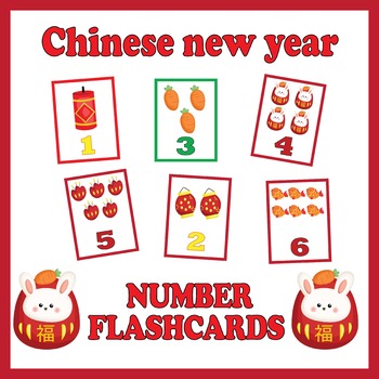 Preview of Lunar New Year Numbers Flashcards - 1-10 Counting Chinese Objects