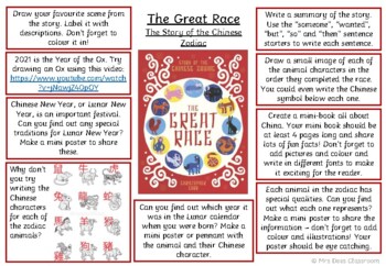 Lunar New Year The Great Race The Chinese Zodiac Story Book Talk Mat