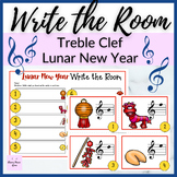 Lunar New Year Treble Clef Write the Room for Elementary M