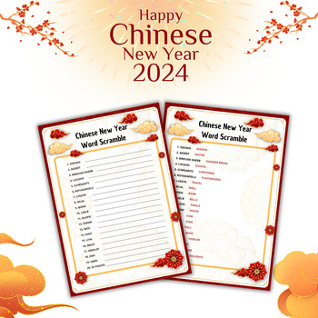 Preview of Lunar New Year Unscramble: Chinese New Year Word Scramble