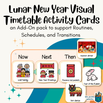 Preview of Lunar New Year Visual Timetable Cards for Routine, Schedule, and Transitions