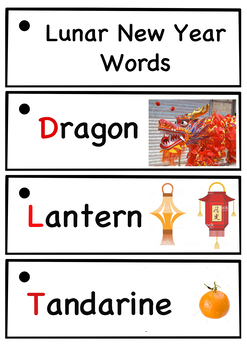Preview of Lunar New Year Vocabulary Words