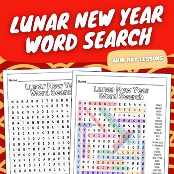 Preview of Lunar New Year Word Search - January Activity - Chinese New Year