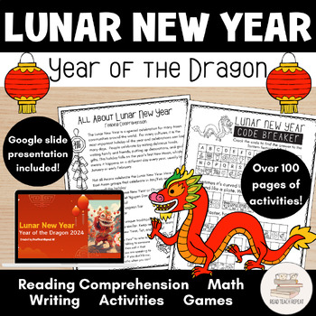 Preview of Lunar New Year 2024 BUNDLE | Reading | Writing | Math | Slides *Yearly Updates*