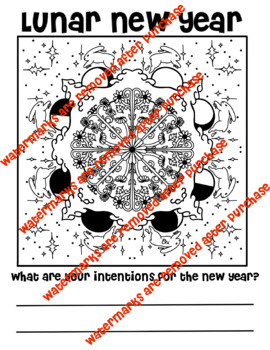 Preview of Lunar New Year coloring page and worksheet