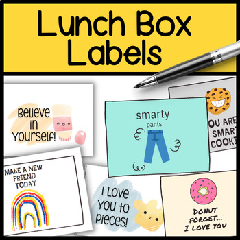 Lunch Box Label - Inspirational Affirmation Cards for Kindergarten