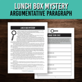 Lunch Box Mystery | Claim, Reason, & Evidence Writing | Ar