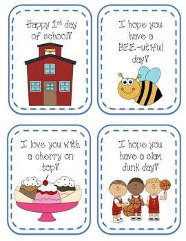 free lunch box notes for kindergarten