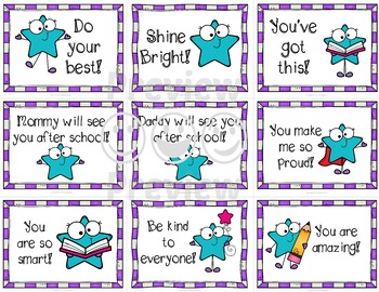 Lunch Box Notes and Jokes Stars by Sweetie's | TPT