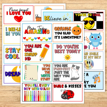 Lunch Box Notes for Kids, Printable Lunch Box Notes by McMaglo Creates