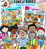 Lunch Boxes - School Cafeteria clip art -189 items!