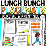 Lunch Bunch Placemats No Prep Digital and Print SEL Counse