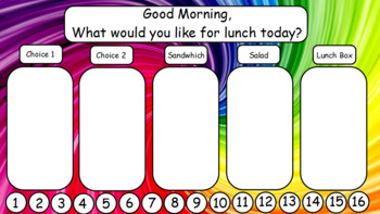 Preview of Lunch Choice Flipchart (editable)