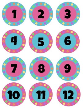 Lunch Choice Numbers- Rainbow Dots by The Best Basics | TPT