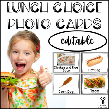 Preview of Lunch Choice Photo Cards Editable