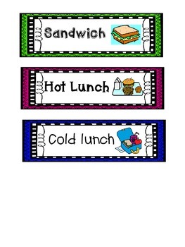 Lunch Count Labels & Student Markers~ Back to School Freebie 1 | TpT