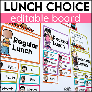 Preview of Lunch Count Display Lunch Choice Board Daily Morning Check In Editable