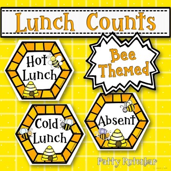 Preview of Lunch Count Signs Bee Theme