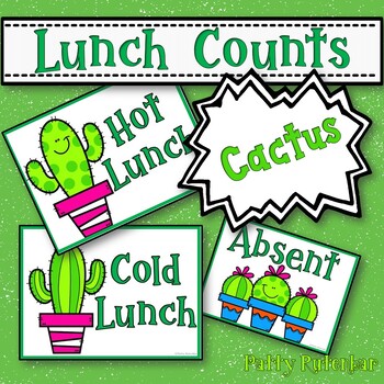 Preview of Lunch Count Signs Cactus Theme