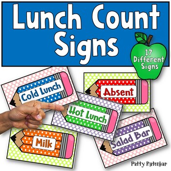 Preview of Lunch Count Signs Pencil Themed