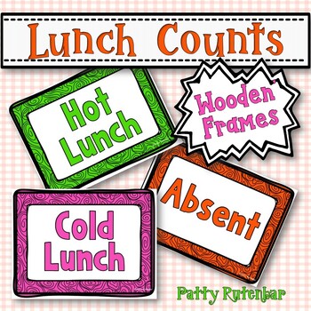 Preview of Lunch Count Signs Wooden Frames
