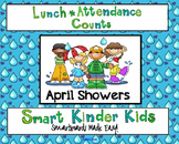 Lunch Count and Attendance for Smartboard - April Showers
