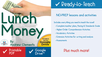 lunch money novel study book unit by the teaching bank tpt