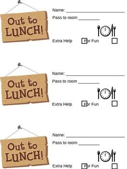 lunch pass template