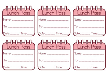 Preview of Lunch Passes