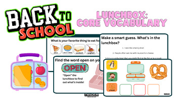 Preview of Lunchbox: Core Vocabulary