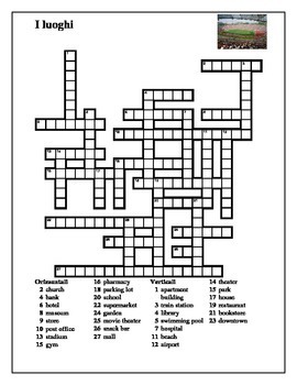 Luoghi (Places in Italian) Crossword by jer520 LLC TPT
