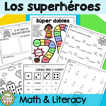 Preview of Los superhéroes Spanish Superhero Activities
