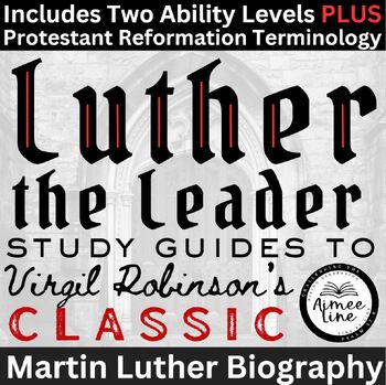 Preview of Luther the Leader Study Guides (2 Levels) & Protestant Reformation Terminology