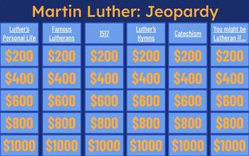 Preview of Lutheran Jeopardy for Reformation Month!