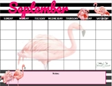 Lux Flamingo Monthly Calendar Pacing Guide