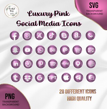 Preview of Luxury Pink social media icons