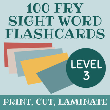 Preview of Level 3: 100 Sight Word Flashcards | 2nd-3rd Grade | Ages 8-9