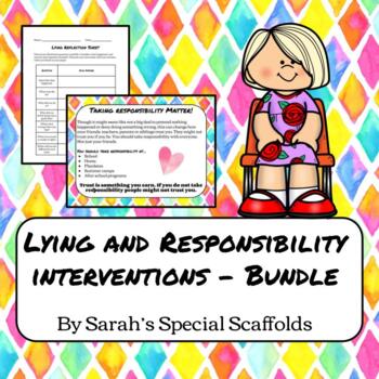 Preview of Lying and Taking Responsibility Intervention Bundle - No Prep