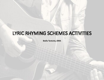 Preview of Lyric Rhyming Scheme Activities
