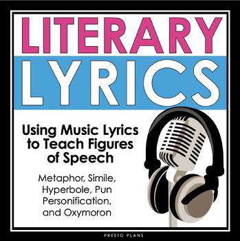 Preview of Figurative Language in Song Lyrics Assignment - Music Poetry Activity
