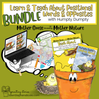 Preview of Lyrics for Humpty Dumpty with Kindergarten Positional Words Worksheet