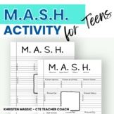 M.A.S.H. Game Printable Career Exploration Activity - Midd