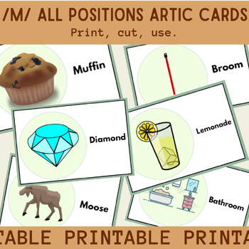 Preview of M-All Positions Articulation Flashcard Bundle: 133 CARD SET