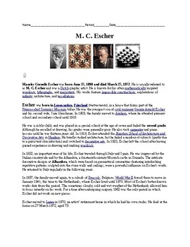 Preview of M.C. Escher Worksheet
