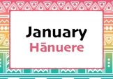 Māori Months of the Year Bilingual (Transliterated) - Pink